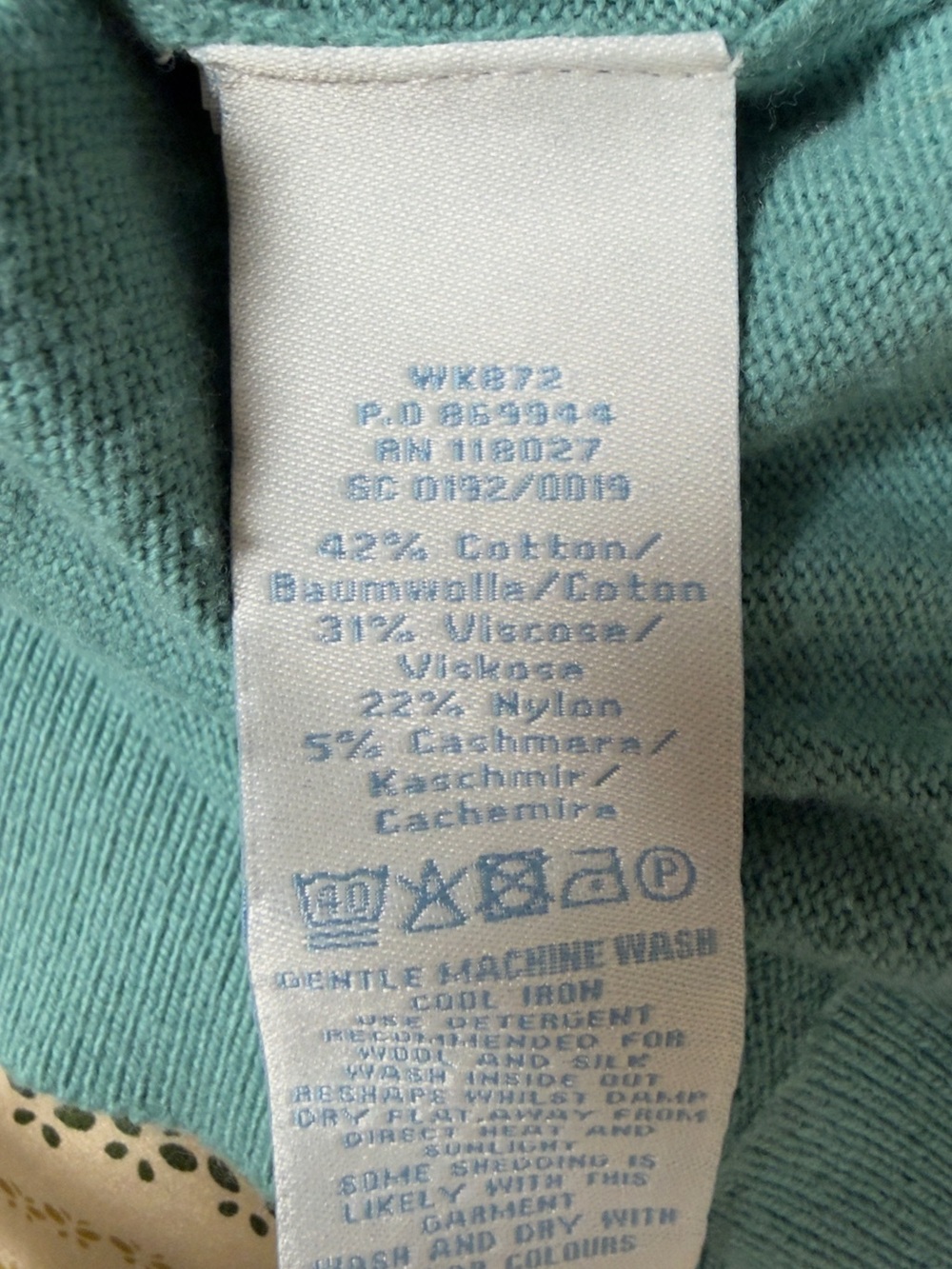 Boden Teal Green Heritage Hummingbird Knit Sweater Size 4 - Picture 5 of 7